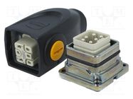 Connector: HDC; male + female; plug + socket,complete set; PIN: 6 HARTING