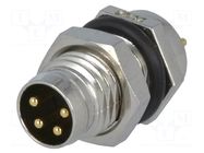 Connector: M8; male; PIN: 4; 3A; 30V; IP67; straight; socket; metal AMPHENOL LTW