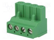 Pluggable terminal block; 5.08mm; ways: 4; straight; plug; female TE Connectivity