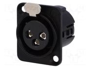 Connector: XLR; socket; female; 15A; 50V; PIN: 3; straight; soldering DELTRON