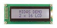 LCD DISPLAY, COB, 16 X 2, FSTN, 3.3V