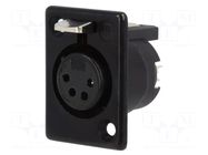 Connector: XLR; socket; female; 10A; 50V; PIN: 4; straight; soldering DELTRON