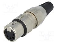 Connector: XLR; plug; female; PIN: 5; straight; for cable; soldering DELTRON