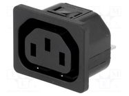 Connector: AC supply; socket; female; 10A; 250VAC; IEC 60320; IP30 SCHURTER