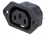 Connector: AC supply; socket; female; 10A; 250VAC; C13 (F),V-lock SCHURTER