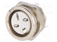 Connector: DIN; socket; female; PIN: 3; 180°; soldering; 34V; 2A; 10mΩ DELTRON