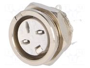 Connector: DIN; socket; female; PIN: 3; 180°; soldering; 34V; 2A; 10mΩ DELTRON