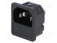 Connector: AC supply; socket; male; 10A; 250VAC; IEC 60320; C14 (E) SCHURTER