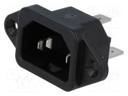 Connector: AC supply; socket; male; 10A; 250VAC; IEC 60320; 6061 SCHURTER