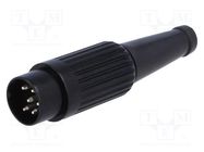 Connector: DIN; plug; male; PIN: 6; Layout: 240°; straight; for cable DELTRON