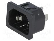 Connector: AC supply; socket; male; 10A; 250VAC; IEC 60320; C14 (E) SCHURTER