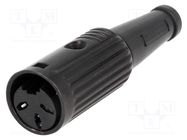 Plug; DIN; female; PIN: 3; Layout: 180°; straight; for cable; 34V; 2A DELTRON