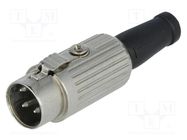 Connector: DIN; plug; male; PIN: 4; Layout: 216°; straight; for cable 