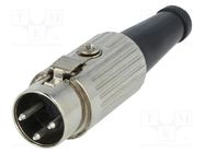 Connector: DIN; plug; male; PIN: 3; Layout: 180°; straight; for cable DELTRON