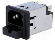 Connector: AC supply; socket; male; 10A; 250VAC; IEC 60320; C14 (E) SCHURTER