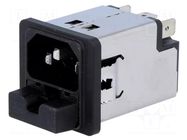 Connector: AC supply; socket; male; 10A; 250VAC; C14 (E); 5220 SCHURTER