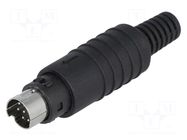 Connector: DIN mini; plug; male; PIN: 8; soldering; for cable SCHURTER