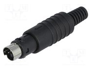 Connector: DIN mini; plug; male; PIN: 3; soldering; for cable SCHURTER