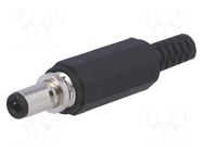 Connector: DC supply; plug; female; 500mA; 12V; straight; for cable SCHURTER