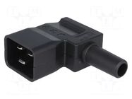Connector: AC supply; plug; male; 16A; 250VAC; C20 (I); IEC 60320 SCHURTER
