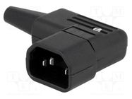 Connector: AC supply; plug; male; 10A; 250VAC; IEC 60320; C14 (E) SCHURTER