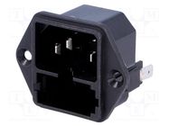 Connector: AC supply; socket; male; 10A; 250VAC; IEC 60320; C14 (E) SCHURTER