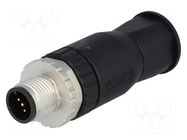 Connector: M12; plug; PIN: 5; male; straight; screw terminal; 1.5mm2 CONEC