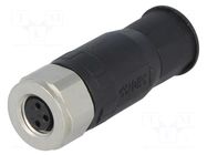 Connector: M8; female; PIN: 3; IP67; straight; for cable; plug CONEC