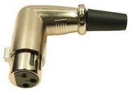 XLR CONNECTOR, R/A PLUG, 3POS, CABLE