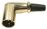 XLR CONNECTOR, R/A PLUG, 3POS, CABLE