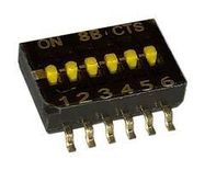 DIP SWITCH, 0.1A, 50VDC, 6POS, SMD