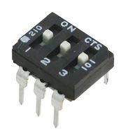 DIP SWITCH, 0.1A, 50VDC, 3POS, THT