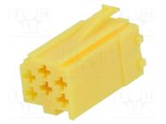 Connector housing; plug; mini ISO; PIN: 6; yellow 4CARMEDIA