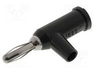 Connector: 4mm banana; plug; 15A; 60VDC; black; non-insulated POMONA