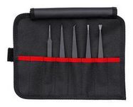 PLASTIC TWEEZERS SET ESD, 5 PCS