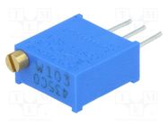 Potentiometer: mounting; multiturn; 10kΩ; 500mW; THT; ±10%; linear BOURNS