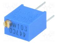 Potentiometer: mounting; multiturn; 10kΩ; 250mW; ±10%; linear; THT BOURNS