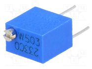 Potentiometer: mounting; vertical,multiturn; 50kΩ; 250mW; ±10% BOURNS