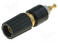 Connector: 4mm banana; socket; 15A; 70VDC; black; gold-plated POMONA