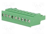 Pluggable terminal block; 5mm; ways: 9; angled; plug; female; green DEGSON ELECTRONICS