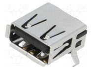 Connector: USB A; socket; on PCBs; THT; PIN: 4; angled 90° TE Connectivity