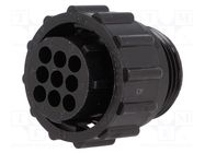 Connector: circular; plug; female; PIN: 9; w/o contacts; for cable TE Connectivity