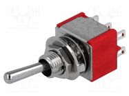 Switch: toggle; Pos: 3; DP3T; ON-OFF-ON; 2A/250VAC; 5A/28VDC 