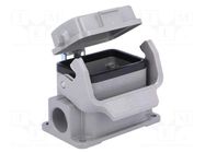 Enclosure for connectors: HDC; size 6B; Han® B; IP65; with latch HARTING