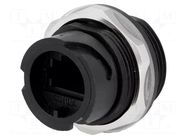 Coupler; socket; PIN: 8; Cat: 5e; 8p8c; RJ45 socket,both sides; IP67 CONEC