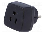 Transition: adapter; 2P+PE; 230VAC; 15A; black; PIN: 3 