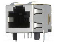 Connector: RJ45; socket; PIN: 8; Cat: 5; shielded; Layout: 8p8c; THT TE Connectivity