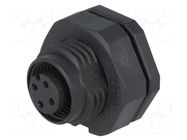 Connector: M12; socket; PIN: 4; female; 250V; IP68; soldering; 4A AMPHENOL LTW