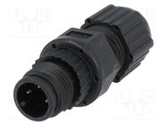 Connector: M12; plug; PIN: 3; male; A code-DeviceNet / CANopen AMPHENOL LTW