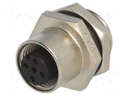 Connector: M12; socket; PIN: 5; female; 60V; straight; IP68,IP69K AMPHENOL LTW